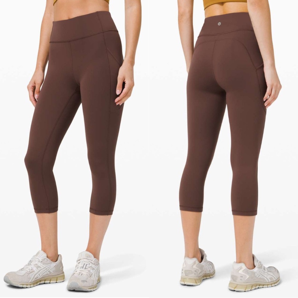 Lululemon Invigorate High-Rise Crop 19" Leggings Chocolate Brown Women’s 12